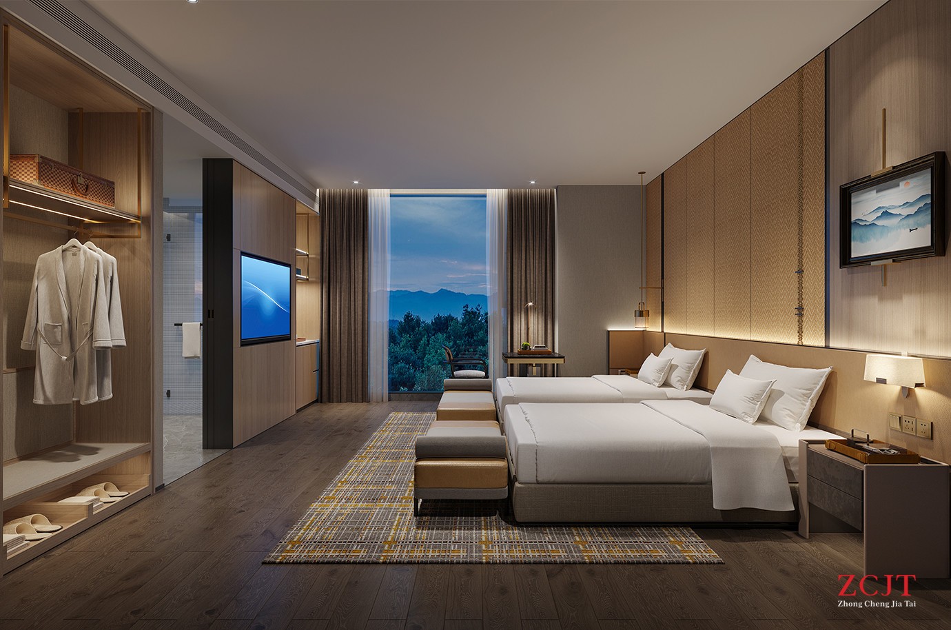 酒店雙人床設計